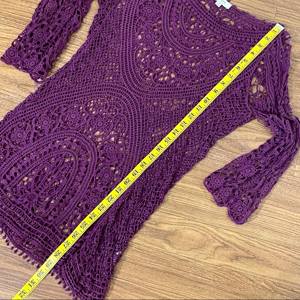 Umgee Lacy Mesh Long Sleeve Cover Up size Small - Picture 10 of 14